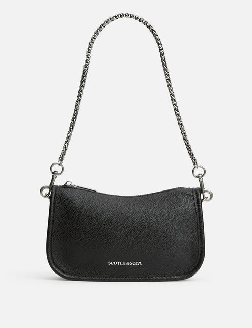 Faux Leather Chain Strap Shoulder Bag