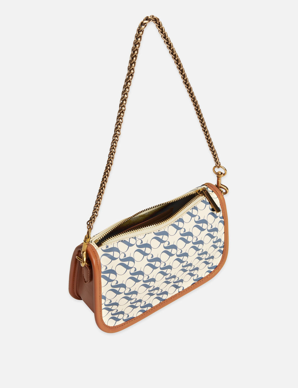 Faux Leather Chain Strap Shoulder Bag