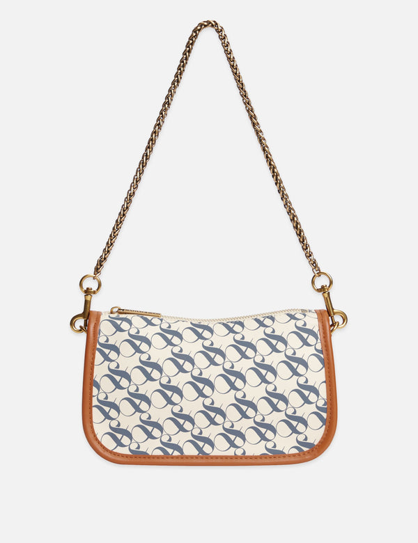Faux Leather Chain Strap Shoulder Bag