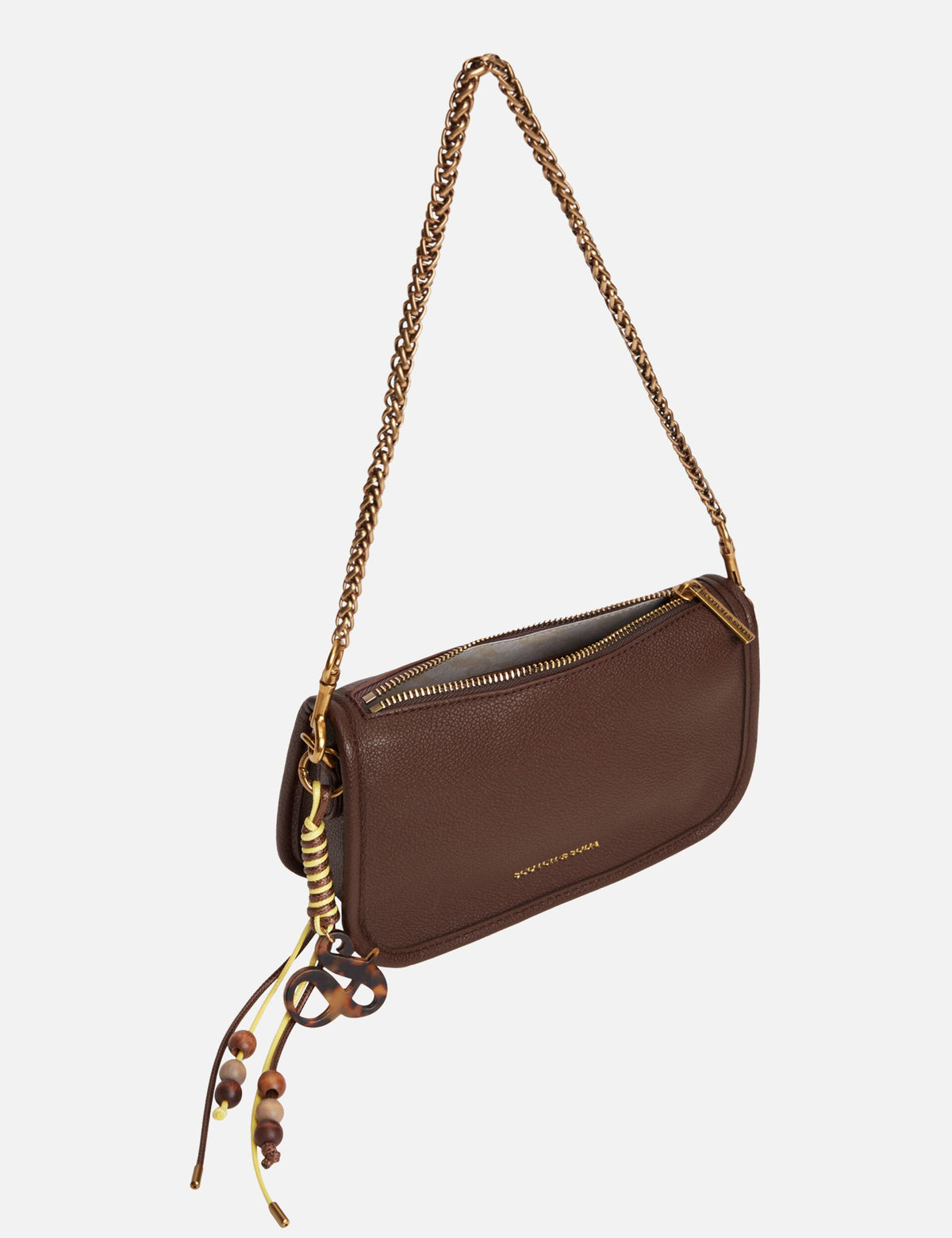 Chain Strap Faux Leather Shoulder Bag