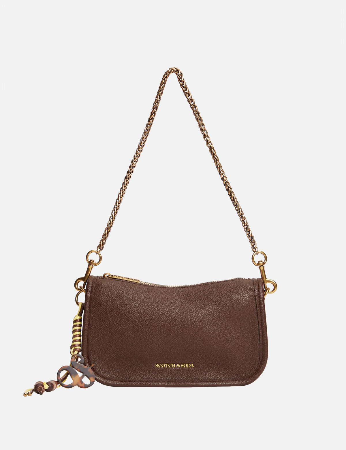 Chain Strap Faux Leather Shoulder Bag