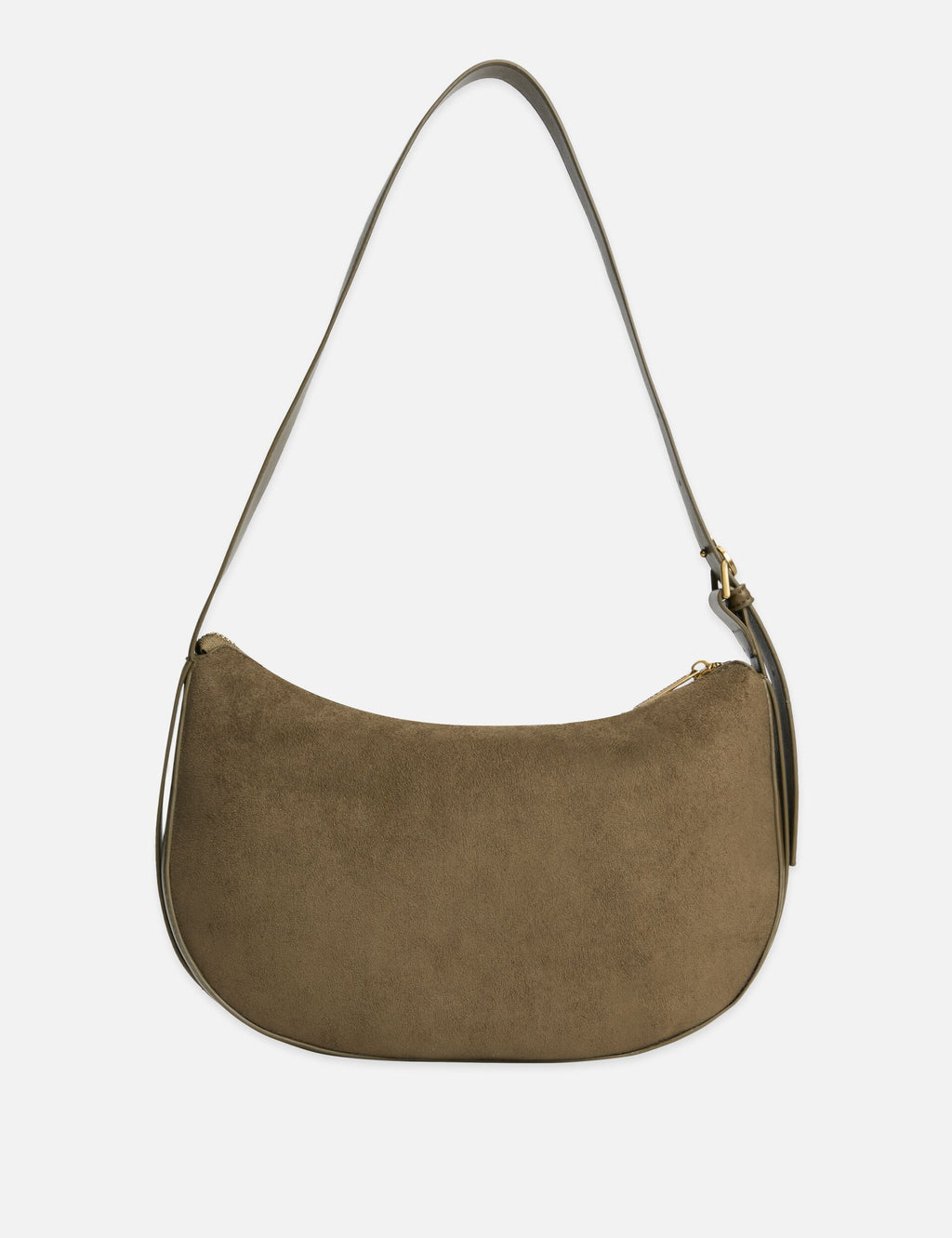 Faux Suede Rounded Shoulder Bag
