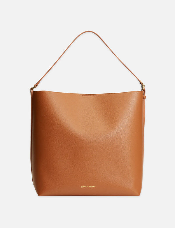 Faux Leather Shopper Tote Bag