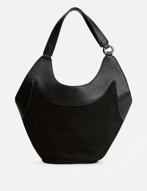 Faux Leather Bucket Tote Bag