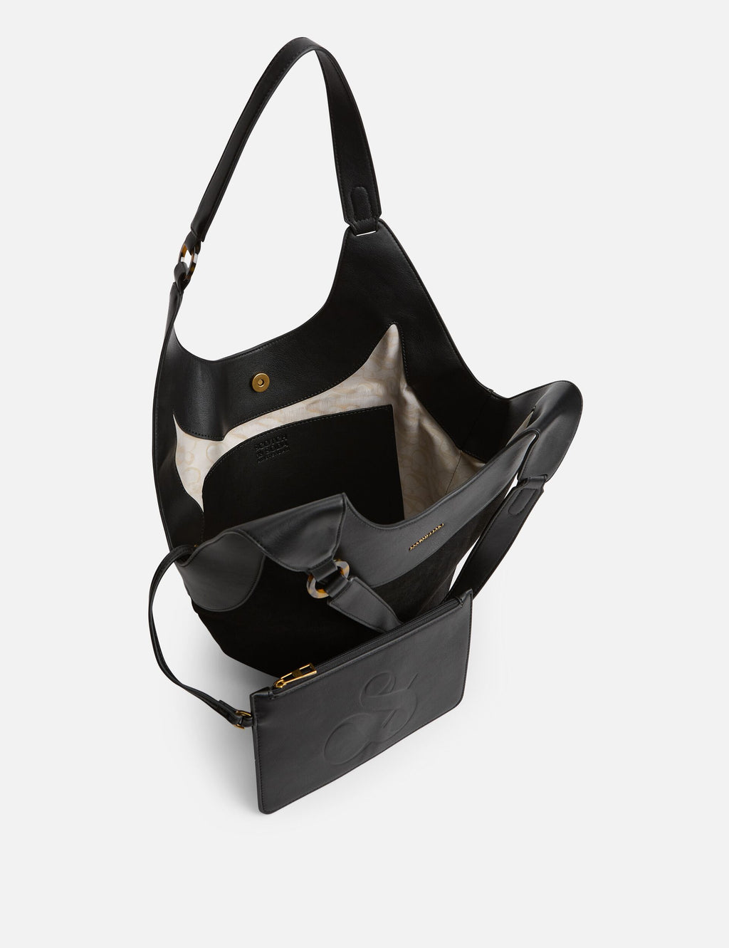 Faux Leather Bucket Tote Bag