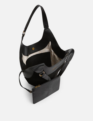 Faux Leather Bucket Tote Bag