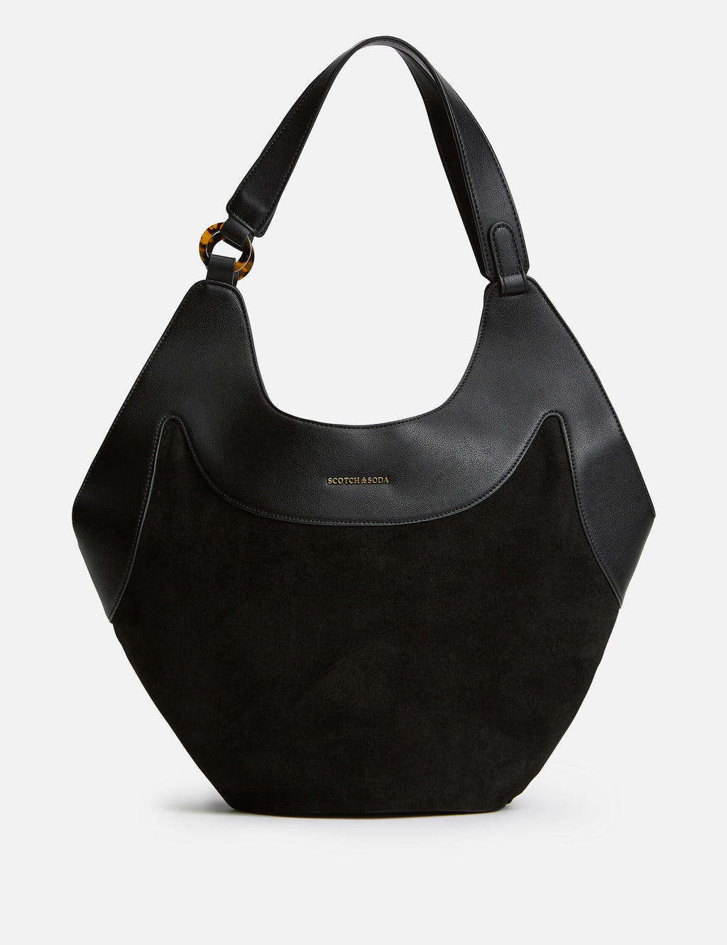 Faux Leather Bucket Tote Bag