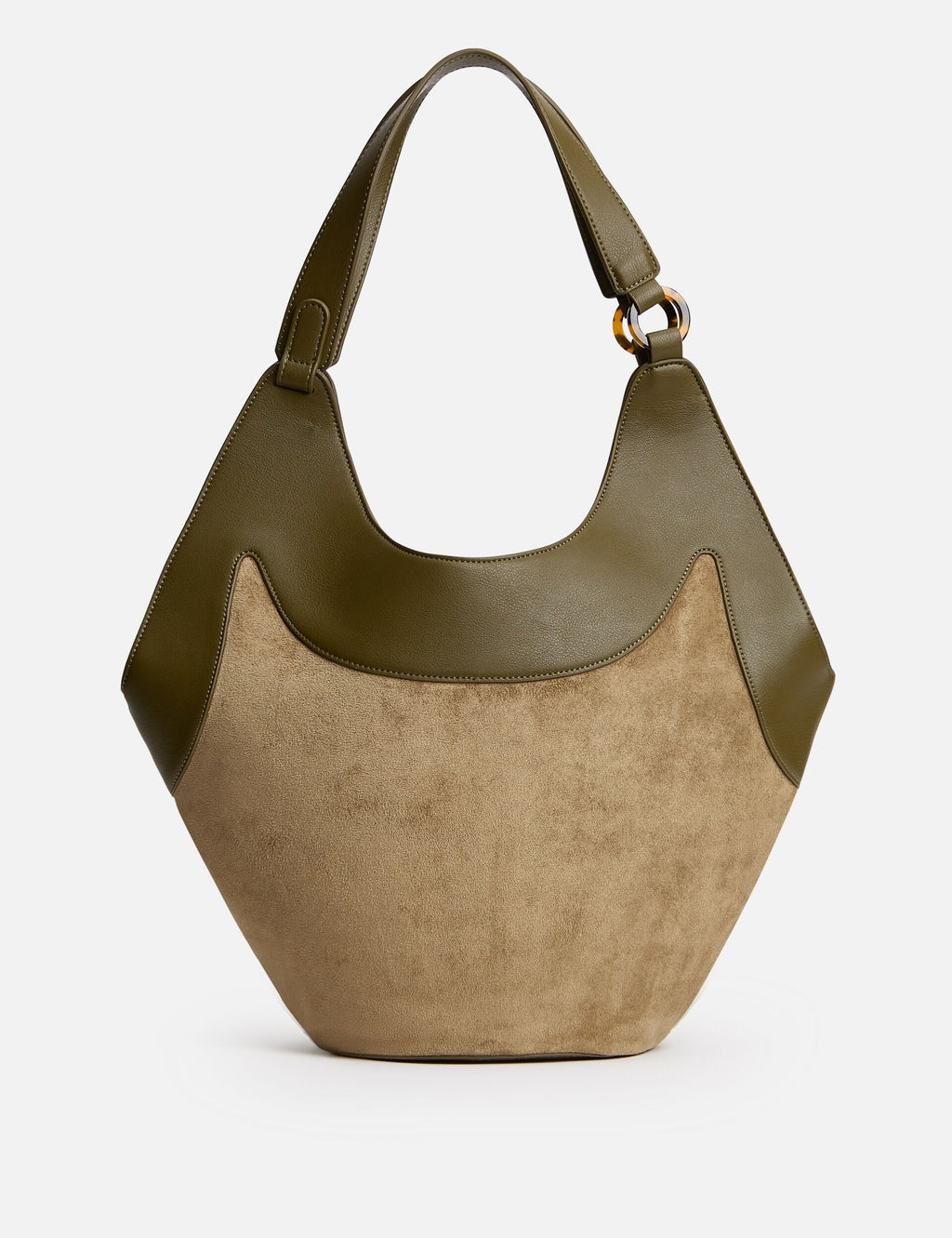 Faux Leather Bucket Tote Bag