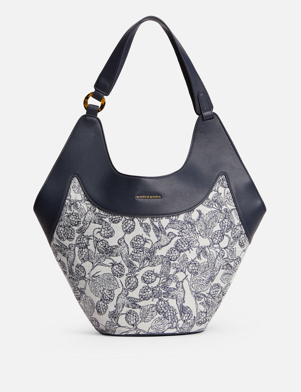 Faux Leather Bucket Tote Bag