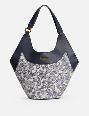 Faux Leather Bucket Tote Bag
