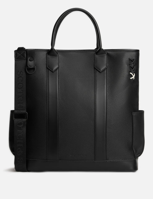 Faux Leather 3 Crosses Tote Bag