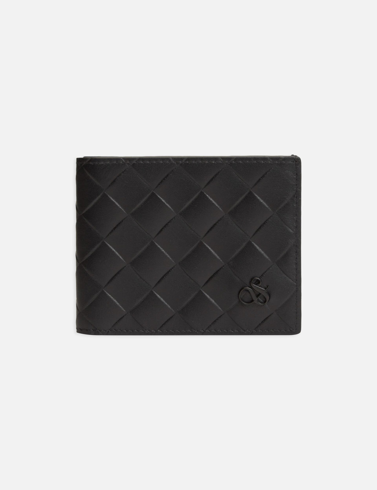 Woven Leather Bi-Fold Wallet