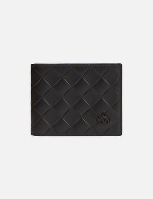 Woven Leather Bi-Fold Wallet