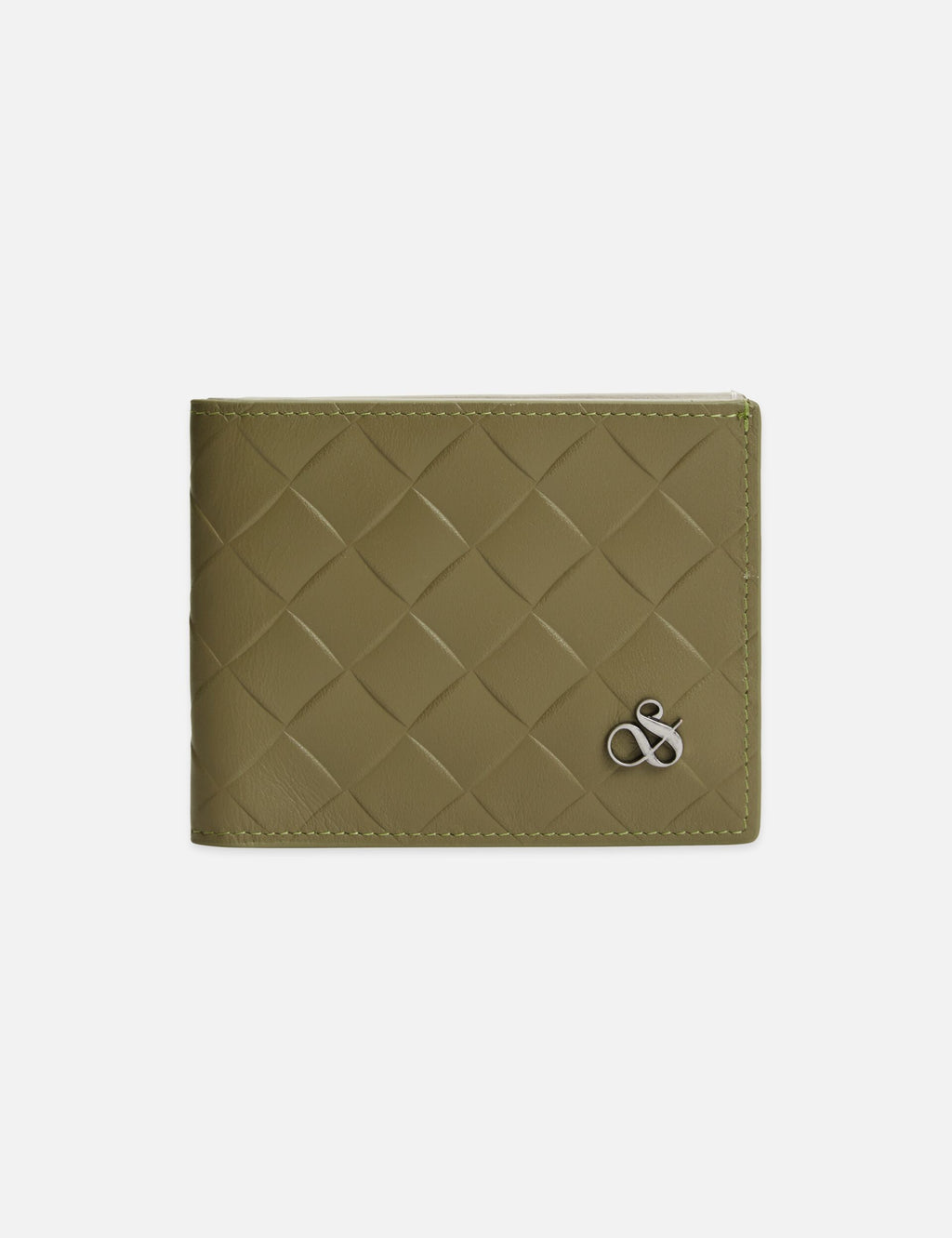 Two-Tone Woven Leather Bi-Fold Wallet