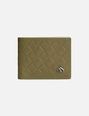 Two-Tone Woven Leather Bi-Fold Wallet