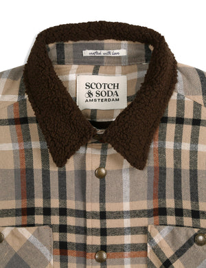 Sherpa Lined Plaid Flannel Eisenhower Jacket