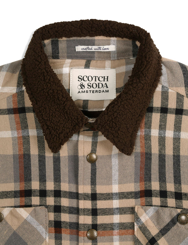 Sherpa Lined Plaid Flannel Eisenhower Jacket