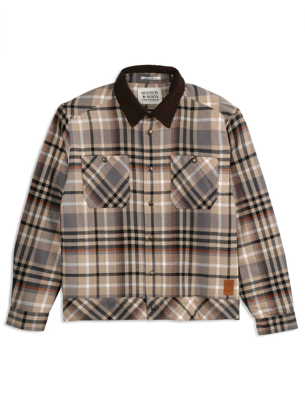 Sherpa Lined Plaid Flannel Eisenhower Jacket