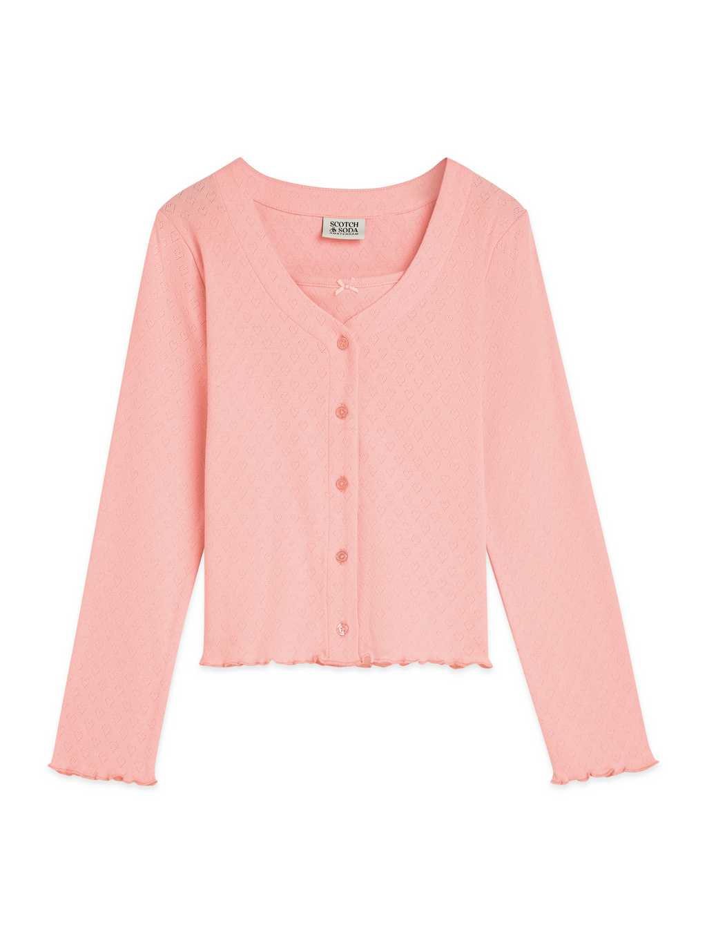 Button Front Pointelle Top