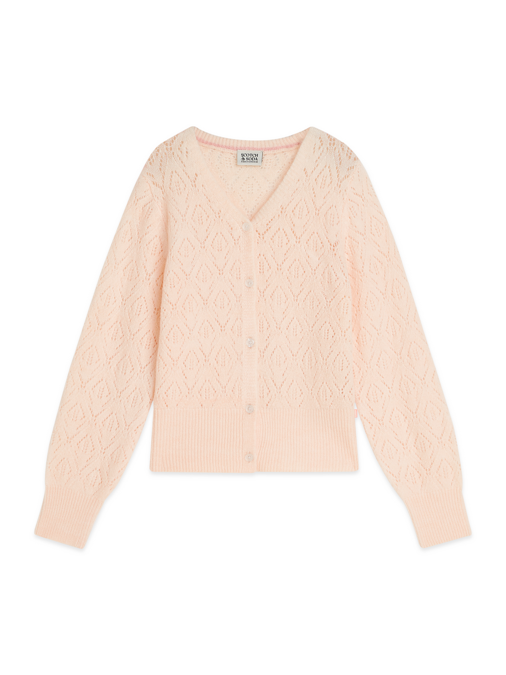 Pointelle Sweater Knit Caridgan
