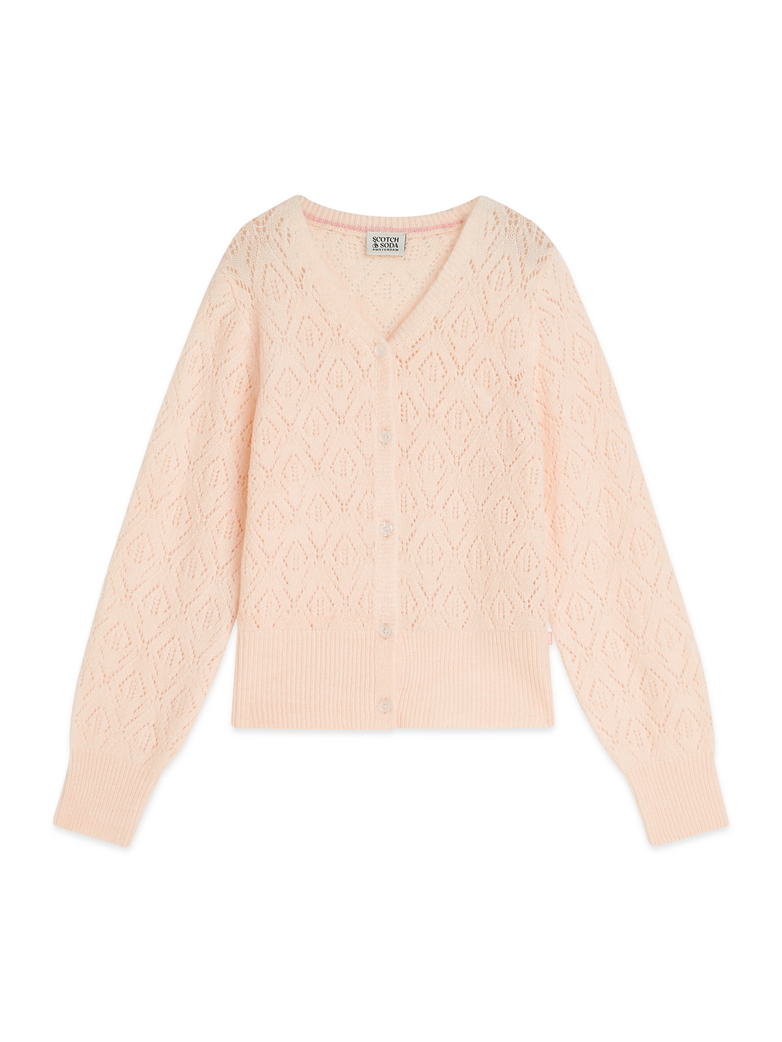 Pointelle Sweater Knit Caridgan