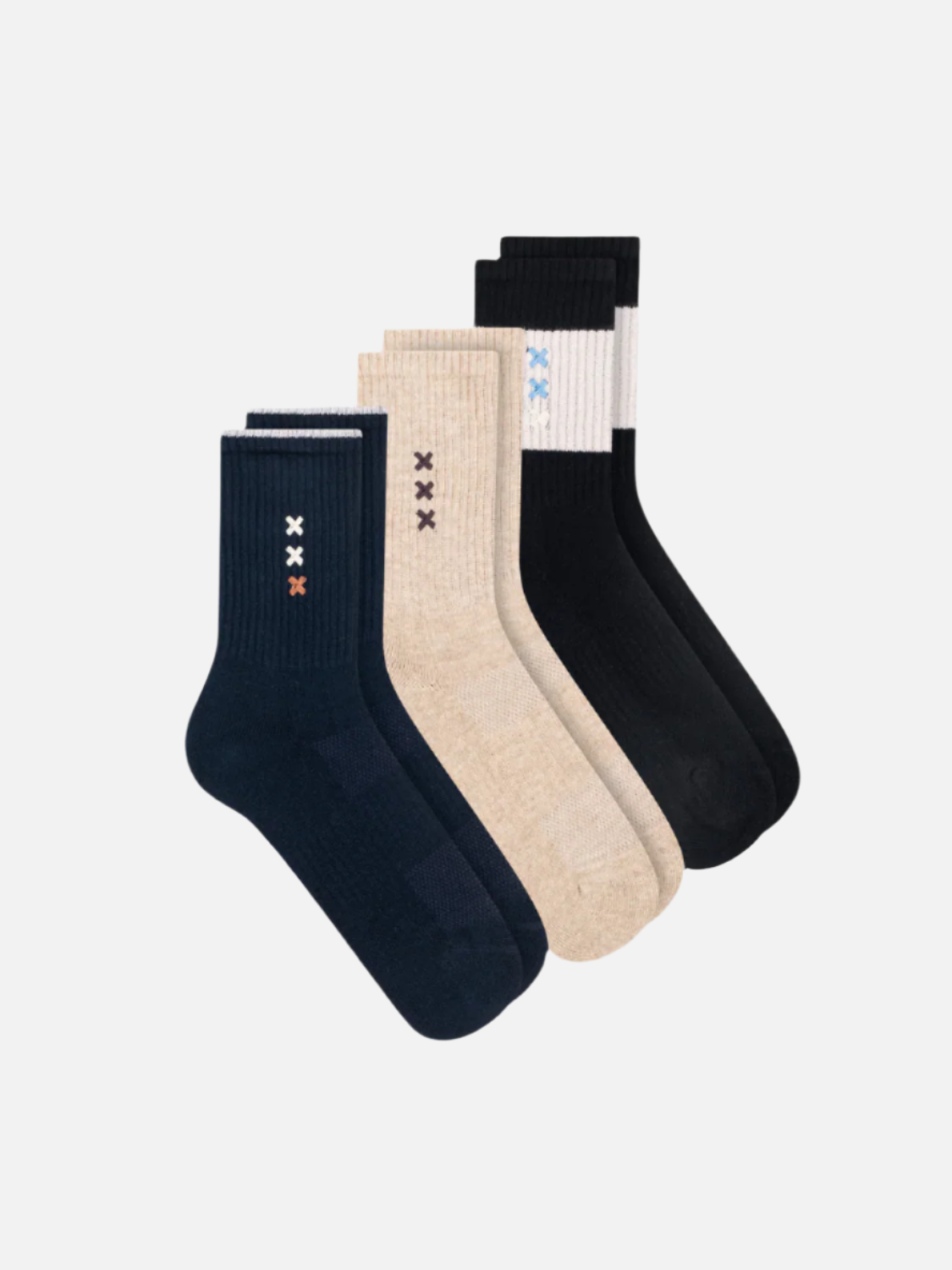 3Pk Womens 1/2 Terry Crew