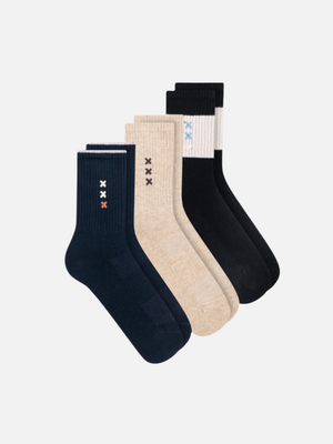 3Pk Womens 1/2 Terry Crew