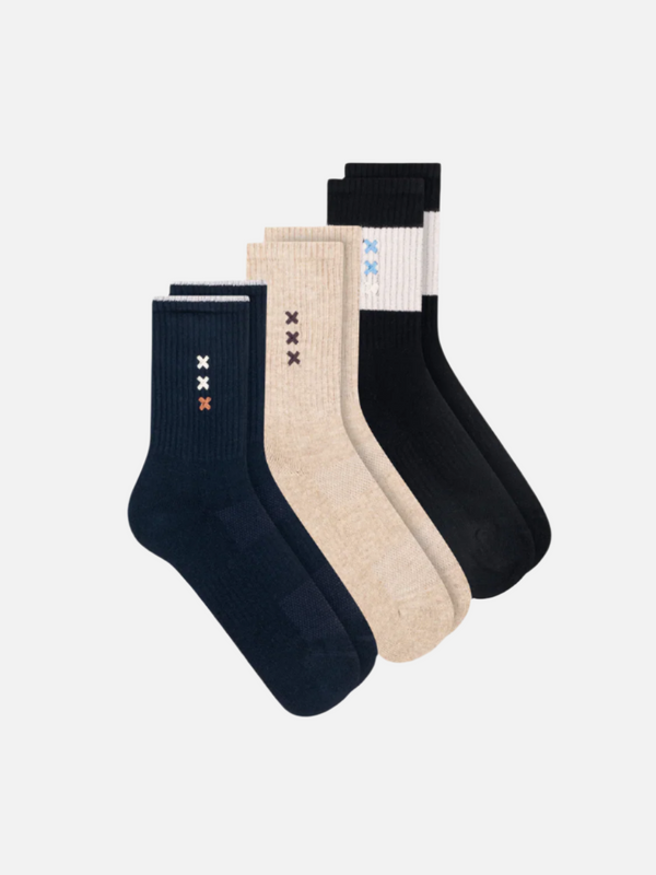 3Pk Womens 1/2 Terry Crew