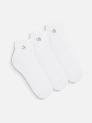 3Pk Womens 1/2 Terry Qtr Crew