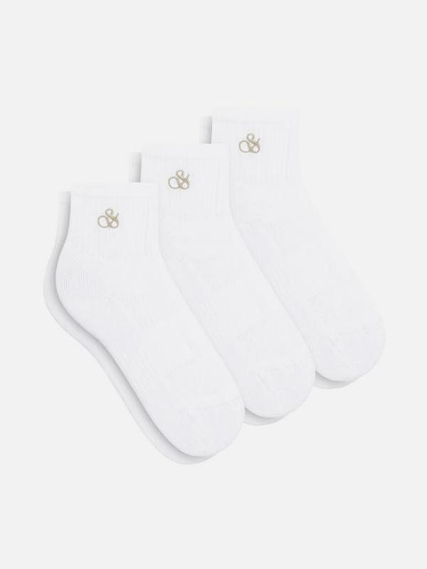 3Pk Womens 1/2 Terry Qtr Crew