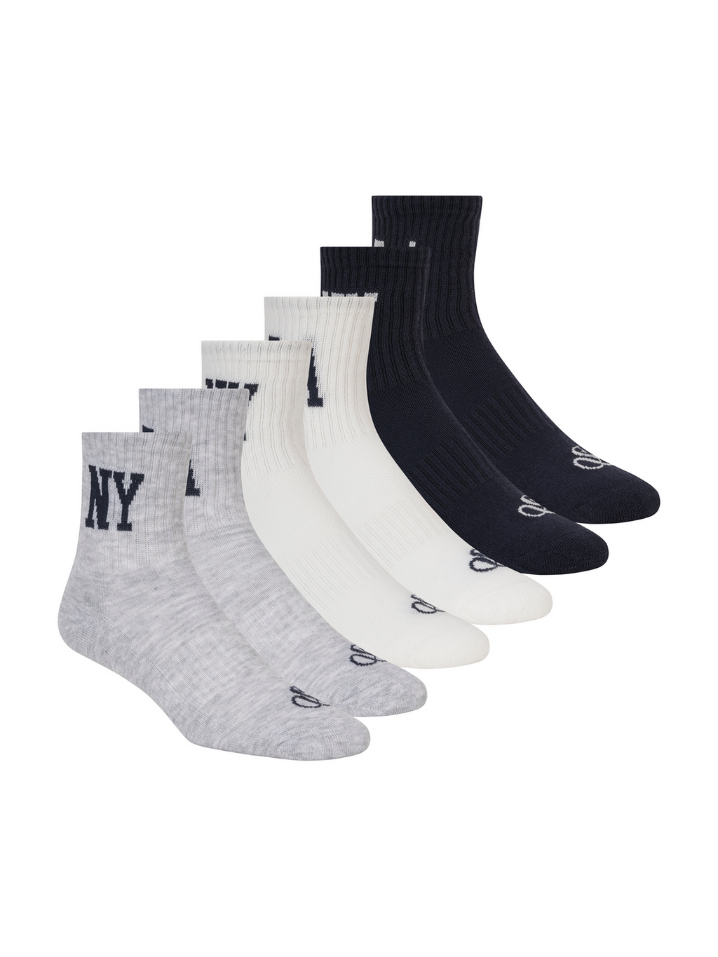 6Pk Womens 1/2 Terry Low Crew