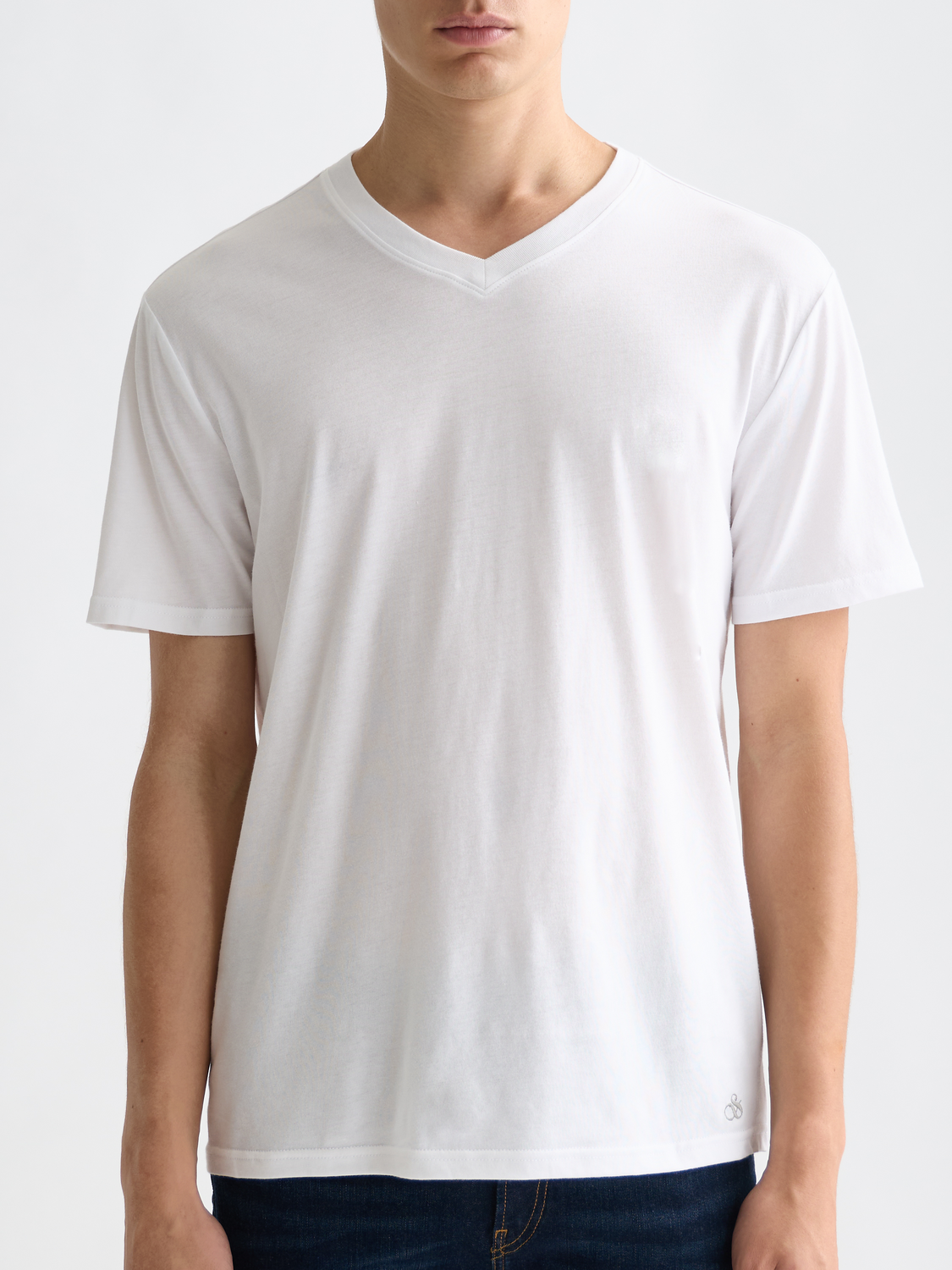 T-shirt col en V ultra doux 3 pièces pour homme