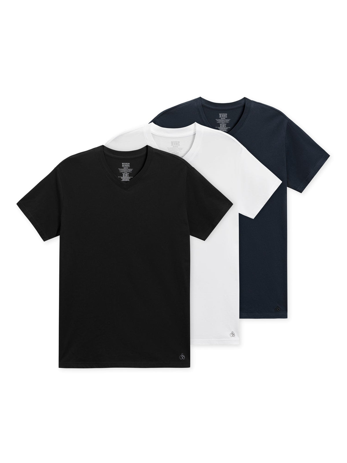 T-shirt col en V ultra doux 3 pièces pour homme