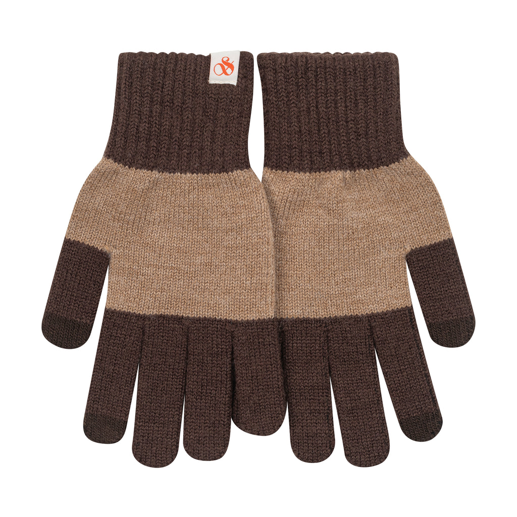 S&S Gant en tricot à blocs de couleurs