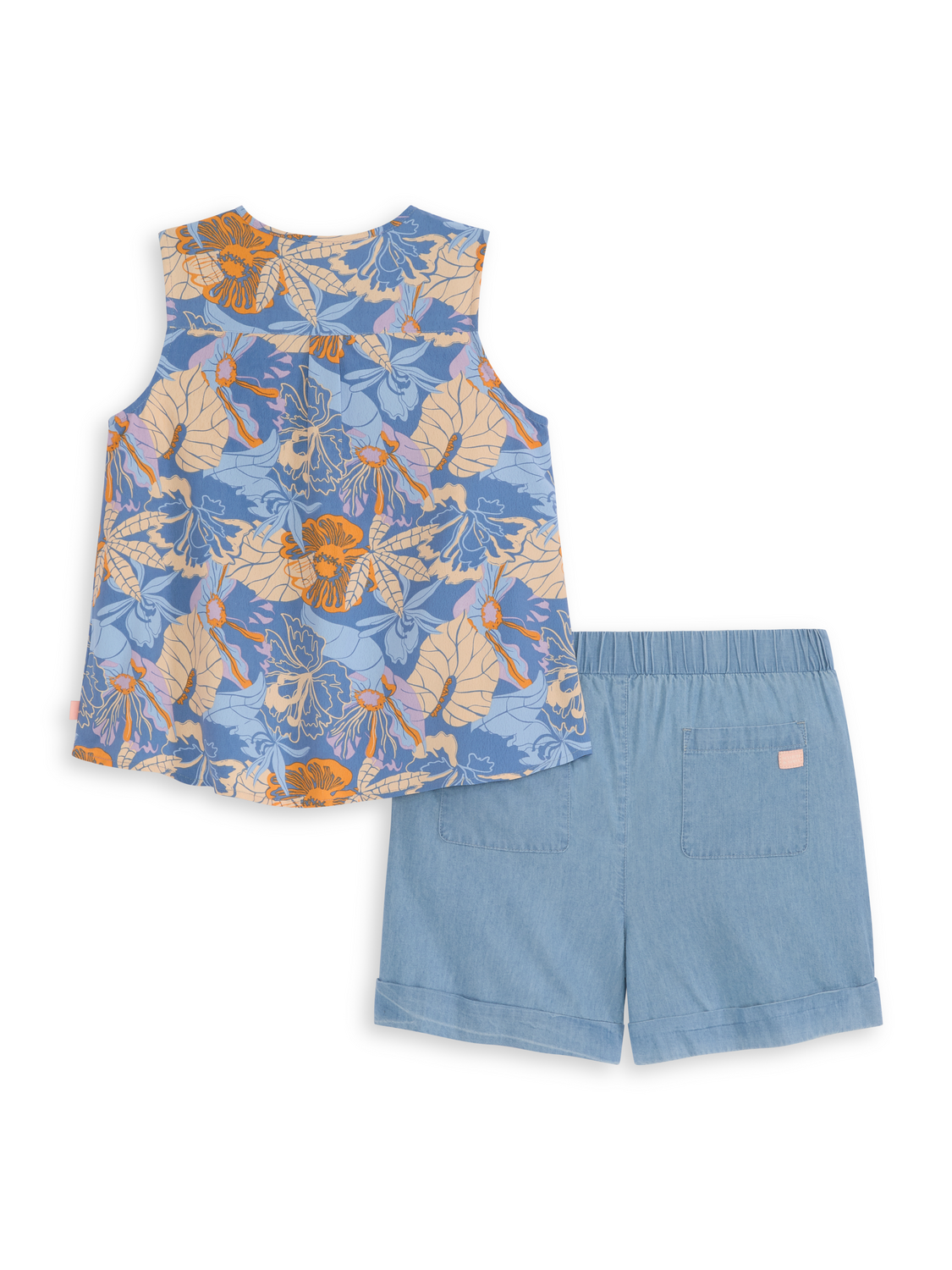 S&S Girls 2Pc Top & Denim Short Set