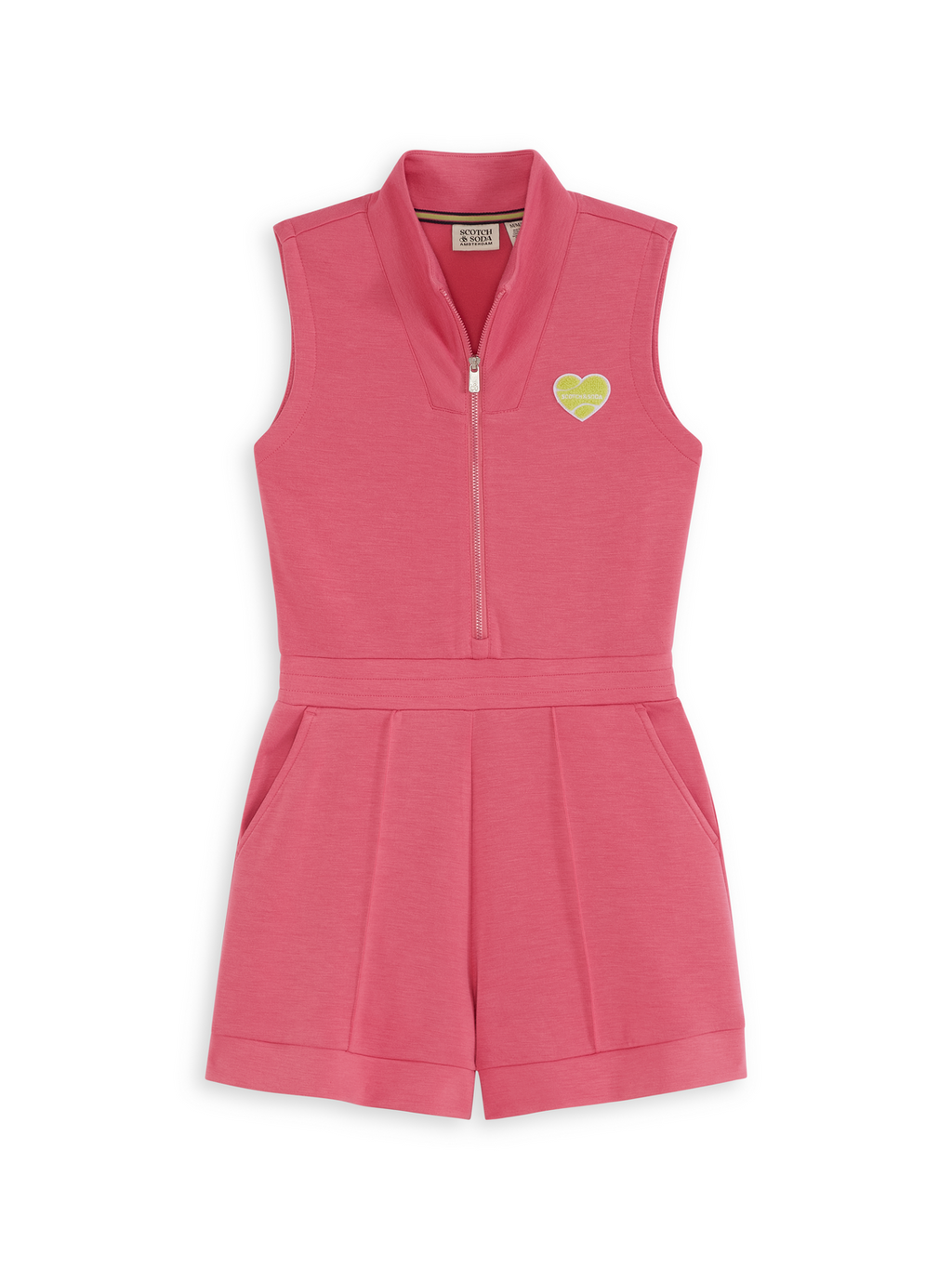 S&S Tennis Group Double Knit Half Zip Romper