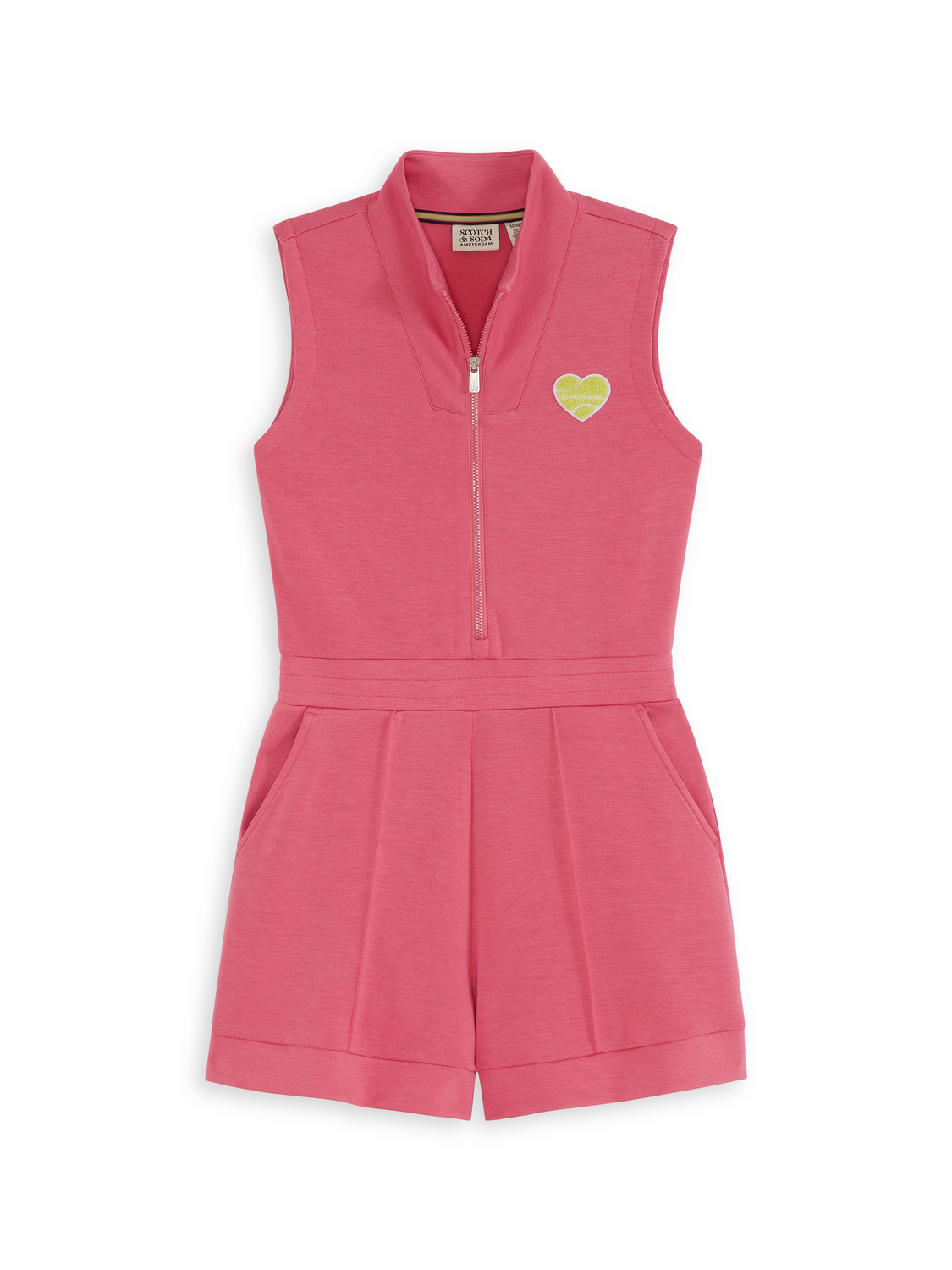 S&S Tennis Group Double Knit Half Zip Romper