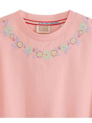 Girls' S&S Denim Group Stretch Jersey/ Swiss Dot Fashion Top
