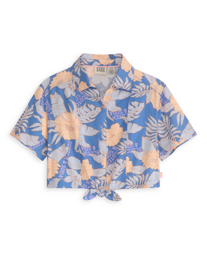 Girls' Ss Tie Front Button Up Top