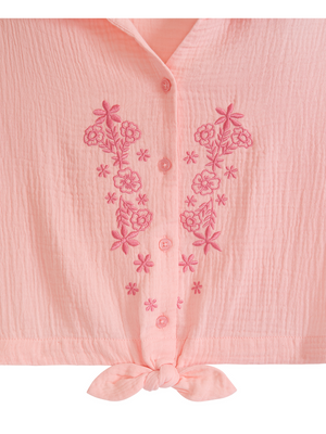 Girls' S&S Girls Flowy Knotted Ss Shirt