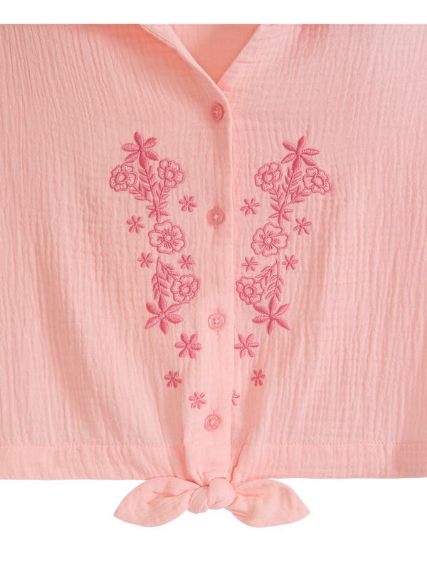 Girls' S&S Girls Flowy Knotted Ss Shirt
