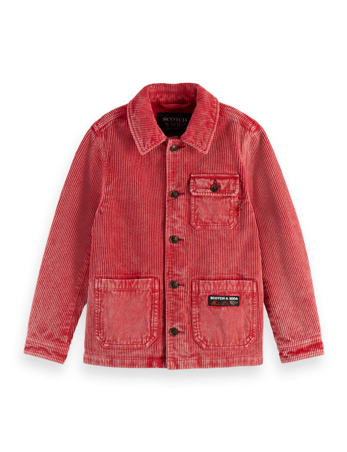Garment-dyed corduroy overshirt