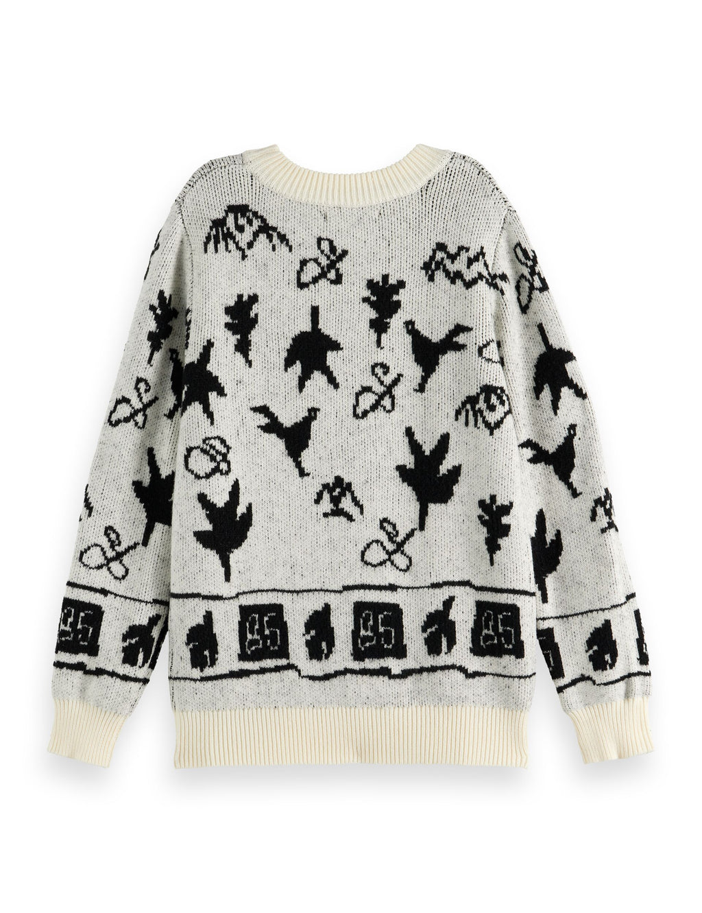 Loose-fit intarsia knitted pullover