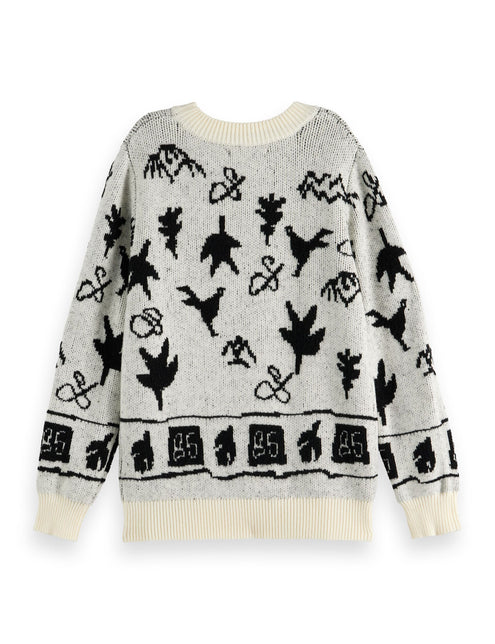 Weit geschnittener Intarsien-Strickpullover