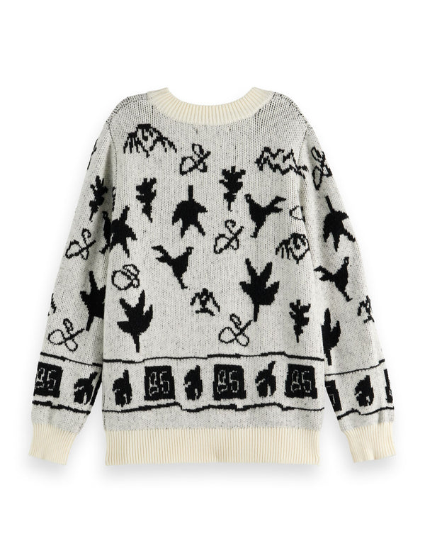 Boys' Loose Fit Intarsia Knitted Pullover