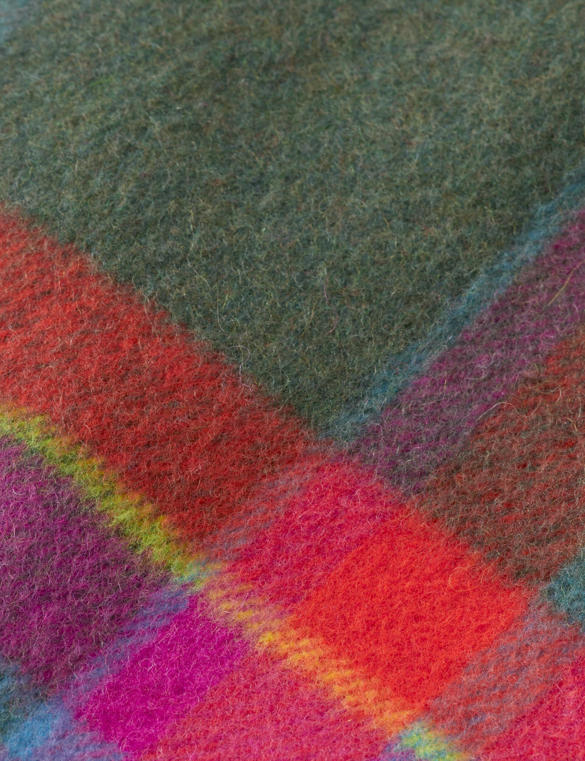 Girls' Oversized rainbow wool coat