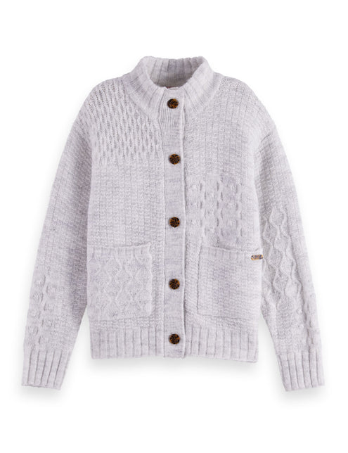 Gilet patchwork en alpaga mélangé pour filles
