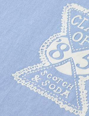 T-shirt court à coupe décontractée avec motif sur le devant