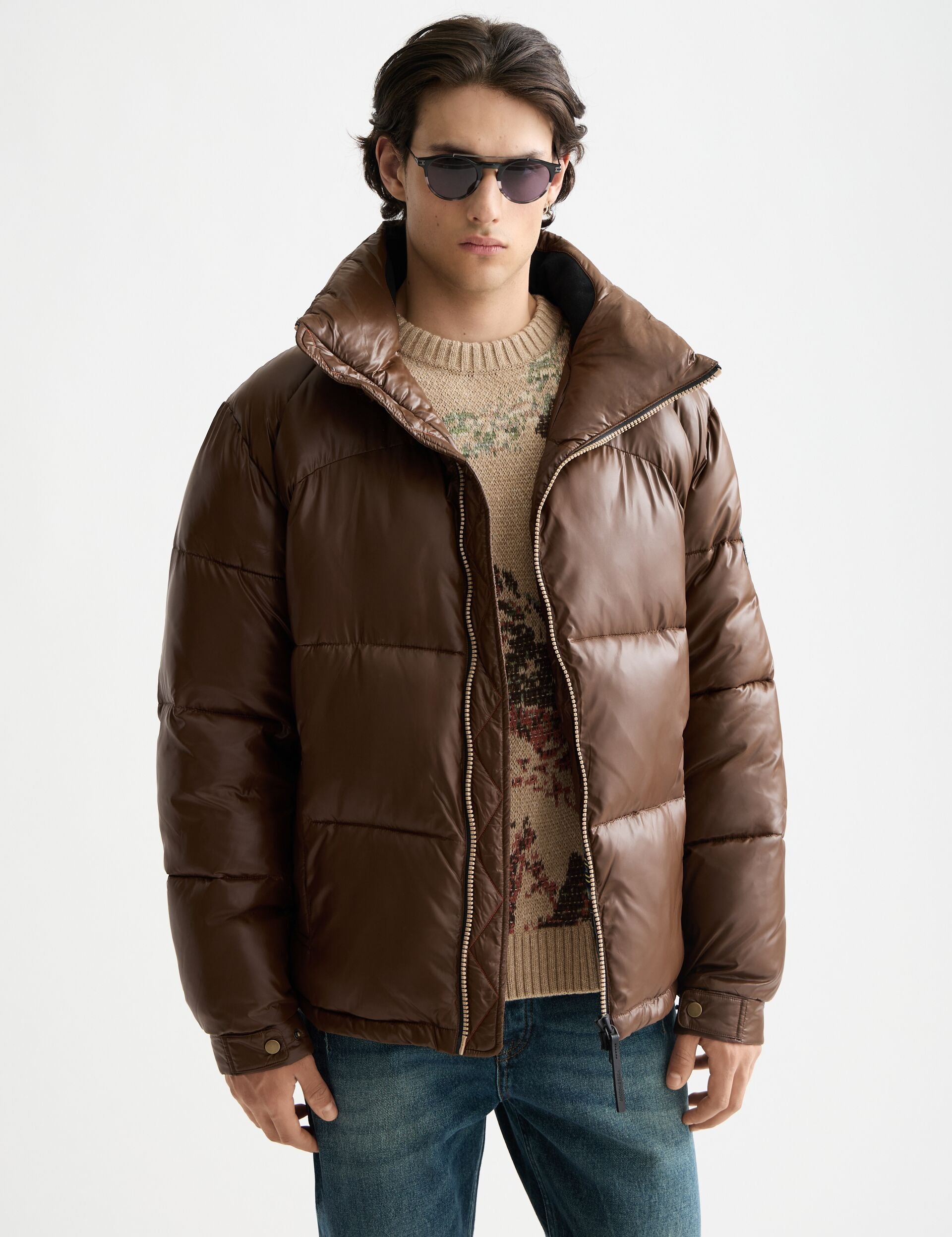Lacquer puffer jacket