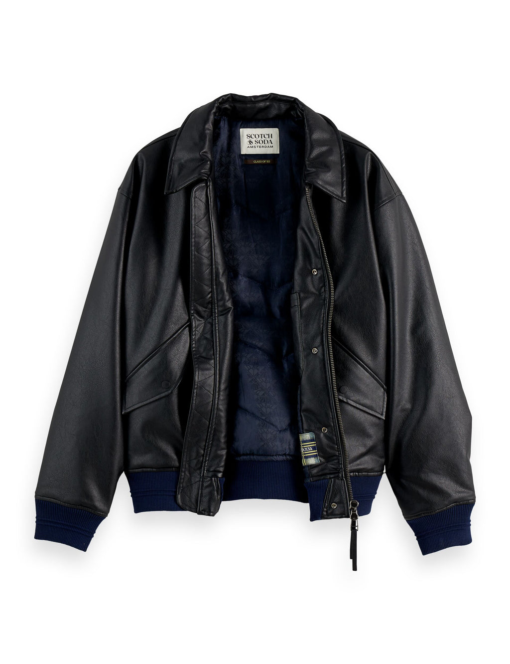 Faux leather puffer